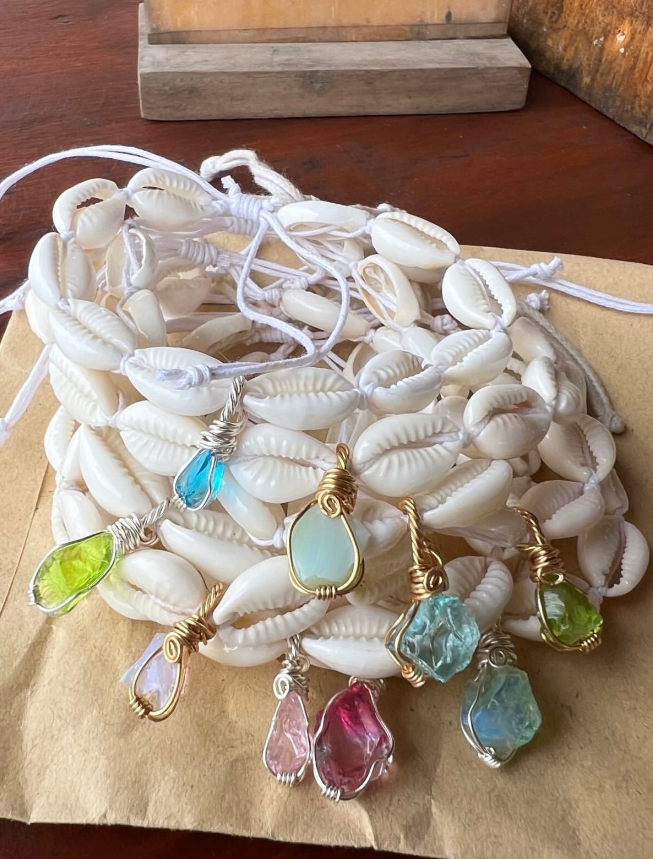 Muschelarmband Andarakristall