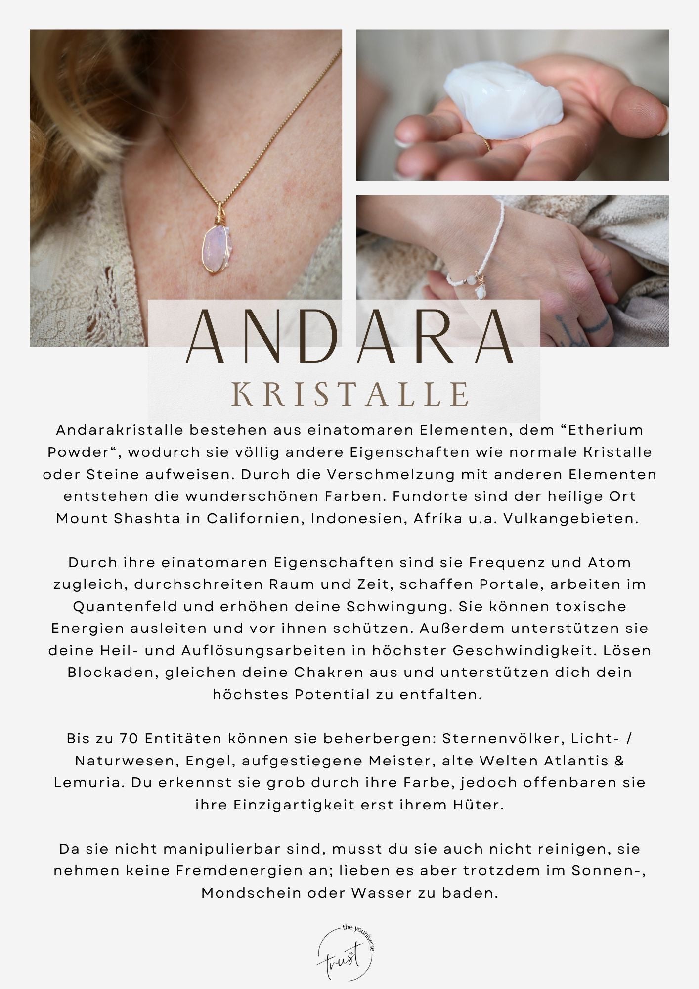 XL / Extra großer Kettenanhänger Andarakristall